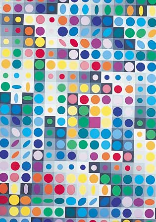 Vasarely, Victor, 1908 Pecs (Ungarn) - 1997, Siebdruck, sign. u. re., ca. 63 x 60 cm, u.Gl.R., (Glas und R. leicht besch.)