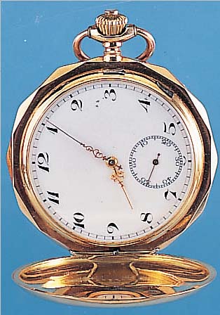 W. WURTH Herrentaschenuhr Modell Janus, Ref.-Nr. 601447, Deutschland/Schweiz um 1912, RG 585/000, beide Schalen sym. guill., Rand mehr-fl., ...