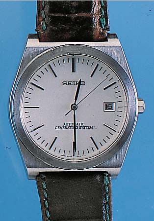 SEIKO Herrenarmbanduhr Modell A.G.S., Ref.- Nr. 2D1012, Japan um 1994, Edelst., Boden ge- schr., Saphirflachgl., Zentralsek., Datum, ...