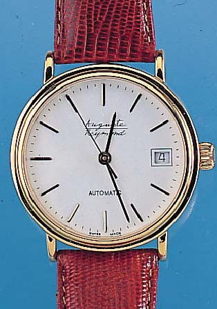 AUGUSTE REYMOND Herrenarmbanduhr Modell Auto- matik, Ref.-Nr. 49547, Schweiz um 1996, Metall hartverg., beids. Mineralflachvergl., ...