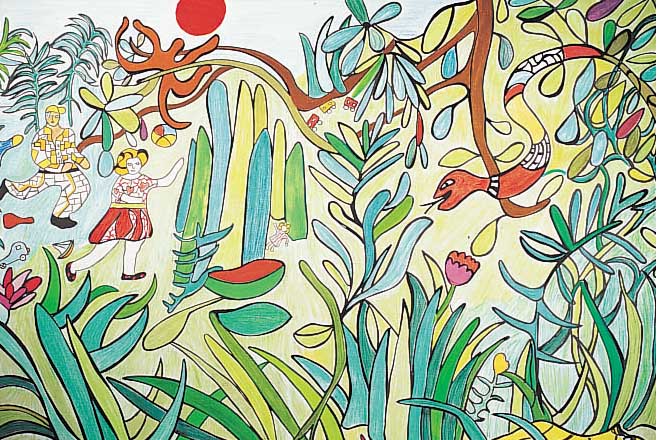 de St. Phalle, Niki, The Jungle, Farb- lithographie, handsigniert, ca. 64,5 x 105 cm