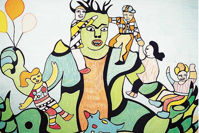 de St. Phalle, Niki, Les Monstres, Farb- lithographie, re. u. handsign., ca. 64,5 x 103cm