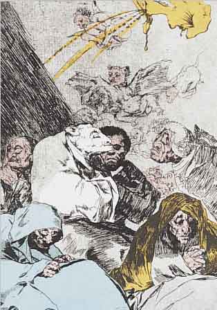 DALI, SALVADOR, RASPUTIN, HELIOGRAVURE NACH GOYAS DESASTRAS DE LA GUERRA, GESTEMPELT SPECIMEN, CA. 18,8 X 12,8 CM, U.GL., R., BL.46