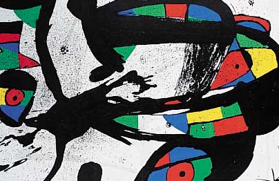 Miro, Joan, Ohne Titel, Farblithographie, Doppelblatt mit Bugfalte, ca. 38 x 56 cm
