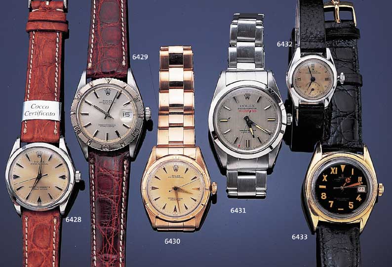 ROLEX Damenarmbanduhr Oyster Perpetual, Ref.-Nr. 4486, Schweiz um 1949, Edelst., Boden u. Krone geschr., bei Fertigst. wasserd., neutr. Lederb. m. ...