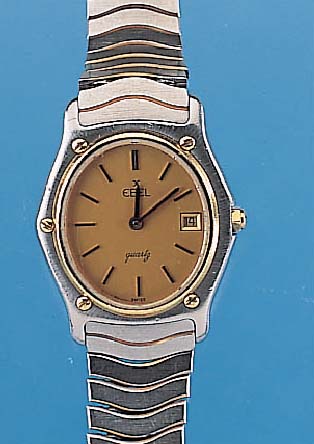 EBEL Damenarmbanduhr, Ref.-Nr. 175901, Schweiz um 1988, Edelst.-Einschalengeh., Edel-stahlwellengliederband, Mineralflachgl., Kronewie Lünette ...