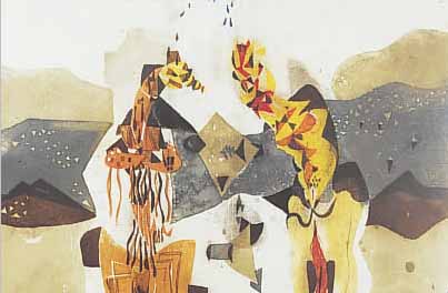 BRANDSTäTTER, KARL, L'OEIL DU CIEL, FARB- LITHOGRAPHIE VON 1984, HANDSIGNIERT, BETITELT UND NUM. 39/150, CA. 39,5 X 49 CM