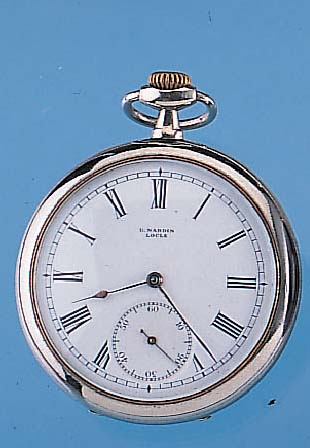 ULYSSE NARDIN HERRENTASCHENUHR LEPINE, REF.-NR. 4152, SCHWEIZ UM 1939, NICKEL, EMAILBL. SIGN., FEIN HAARR., VERG. BRüCKENANKERWERK, 15 ST., ...