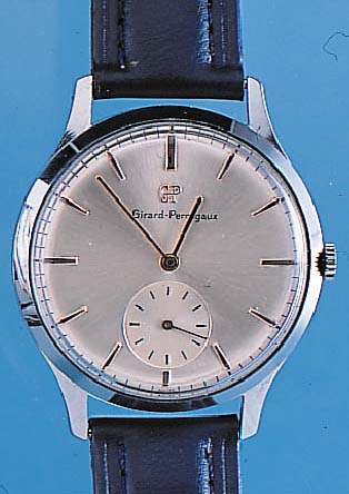 GIRARD PERREGAUX HERRENARMBANDUHR, NEUTR. METALLGEH. HARTVERCHR., AUF KUNDENWUNSCH BEID-SEITIG VERGL., BLATT REST., KL. SEK. TEILVER- T., ...
