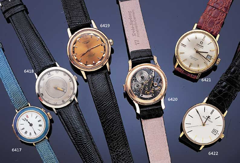 HENRY MOSER & Cie. Herrenarmbanduhr Modell springende Sekunde, Ref.-Nr. 957223, Schweizum 1952, Metall rotverg., Edelst.-Boden u. Glasr. ...