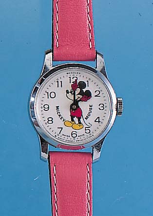 Konvolut: 2 Comicuhren, 1x Mickey Mouse, Walt Disney Produkt., von Bradley, Metall ver-chr., schweizer Stiftenankerwerk von BFG Kal. 844, um ...