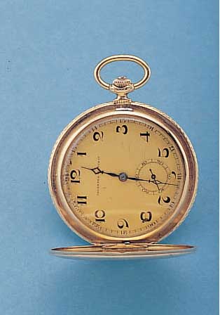 TAVANNES WATCH CO HERRENTASCHENUHR SAVONETTE, REF.-NR. 93610/29, SCHWEIZ UM 1928, 585/000 ROSE-G, STREIFENDEKOR, RAND LORBEER- RELIEF., ...