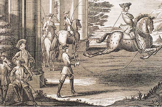 Konvolut von 4 Blatt, mit Kupferstichen aus Georg Engelhard von Löheisen, Hof- Kriegs und Reitschul Nürnberg, 1729, mit Pferdedarstel- lungen: ...