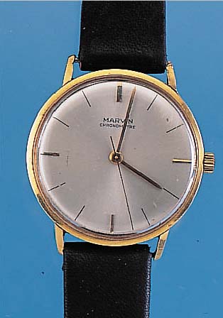 MARVIN Herrenarmbanduhr, Ref.-Nr. 105691, Schweiz um 1960, GG 750/000, Boden u. Glasr. gedr., bez. auf vers. Blatt Chronometre, 17 St., ...