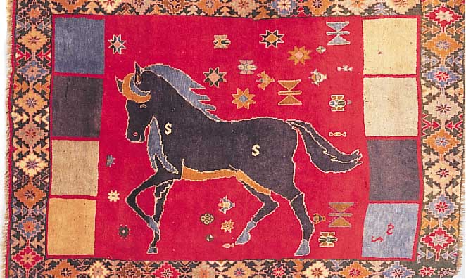 Gashgai, Persien, 134 x 100cm, , EHZ 3 Wolle auf Wolle, ca.30 Jahre