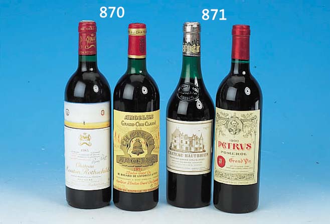 ZWEI FLASCHEN ROTWEIN, PETRUS POMEROL GRAND VIN 1980 UND CHATEAU HAUT-BRION PREMIER GRAND CRU CLASSé 1970, INHALT NICHT GEPRüFT