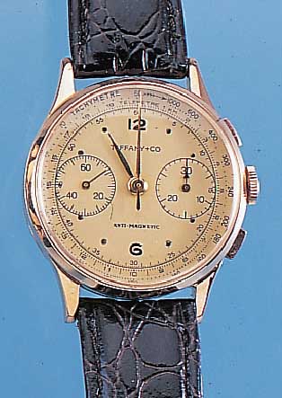 LANDERON ARMBANDCHRONOGRAPH, RG 750/000-GEH.BODEN NACHTR. VERGL., RG 585/000, BLATT REST.,30-MIN.-STOPPZäHLER, TELE- U. TACHYMETERAUßEN-SKALA, ...