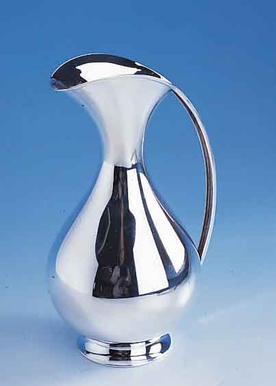 Henkel-Karaffe, deutsch 925er Silber, glatte zeitlose Form, ca. 350 g, H ca. 22 cm