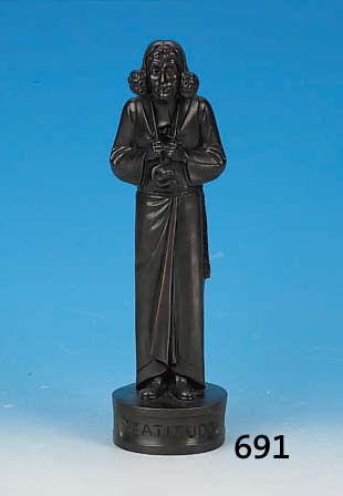 BRONZESKULPTUR, MONOGRAMMIERT MJ IM KREIS, = MCCLURE, JOSEPH C., ENGLAND, HIER SKULPTUR VON SPINOZA, DATIERT 1909, GIEßERSTEMPEL J. ...