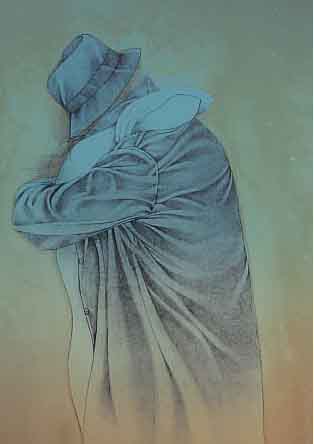 BRUNI, BRUNO, GEB. 1935 GRADARA/ITALIEN, LEBT IN HAMBURG, ABSCHIED, FARBLITHOGRAPHIE, HANDSINGIERT UND NUM. 119/1000, CA. 54 X 43 CMWVZ NR. 371