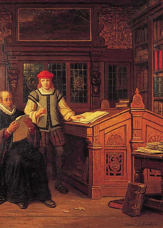 BRAEKELEER, ADRIEN DE, * 1818 ANTWERPEN - 1904, NEFFE UND SCHüLER FERDINAND BRAKELEER DES ÄLTEREN, BELIEBTER GENREMALER, DER MEIST SZENEN AUS ...