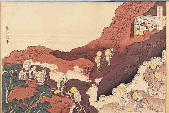 HIROSHIGE, ANDO, ZWEI JAPANISCHE FARBHOLZ- SCHNITTE, POSTHUMER ABZUG UM 1840, LANDSCHAF- TEN MIT PERSONENSTAFFAGE, JE CA. 25,5 X 37 CM