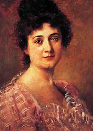 UNBEKANNTER MALER AUS DER ZEIT UM 1900, PORTRäT EINER FRAU IN ABENDROBE, ÖL/LWD, CA. 60 X 41 CM, R.