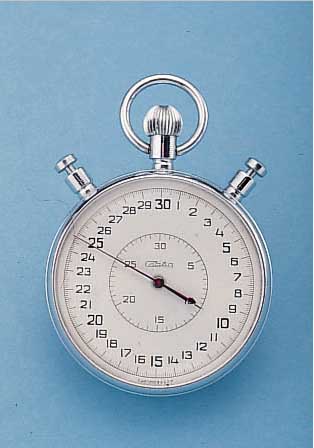 SLAWA EINHANDSTOPPER M. RATTRAPANTE-FKT., SOWJETUNION UM 1970, METALL VERSCHR., SCHNELLSCHWING., 30 MIN.-STOPPZ., 30ER AUßENTEIL., ...