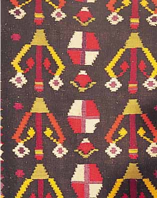 Kelim,Türkai.ca 215 x 91 cm. Wolle/Wolle. Ehz 3.gek?rzt.ca 60 Jahre.