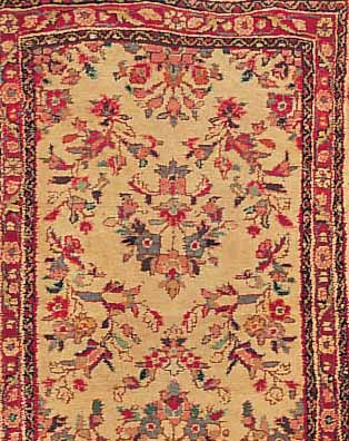 MEHRABAN,PERSIEN CA 607 X 81 CM. .FLOR WOLLE.EHZ 3.CA 40 JAHRE.