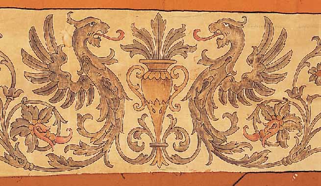 FRANZOSISCHE WAPPEN,CA 207 X 103 CM. EHZ 4 (MIT KL LöCHER).UM 1890.RüCKSEITIG BESTIKT.