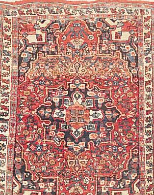BIDJAR,PERSIEN CA 96 X 60 CM. EHZ 3-4.FLOR WOLLE.CA 50 JAHRE.