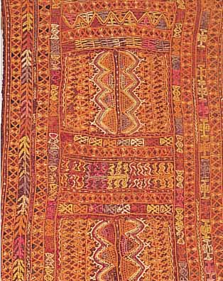 Stikerei Syrien ca 240 x 72 cm. Ehz 4. Wolle/Wolle.um 1920.