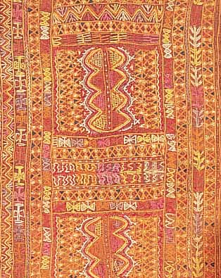 Stikerei Syrien ca 250 x 74 cm. Ehz 4 Flor Wolle.um 1920.Wolle/Wolle.