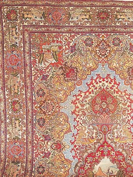 TäBRIZ, PERSIEN, 517 X 323CM, EHZ 4 FLOR WOLLE, CA.50 JAHRE, L. MOTTENFRAS