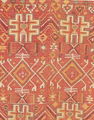 KELIM, FINNLAND, 132 X 125CM, EHZ 4 WOLLE AUF WOLLE, UM 1920, SELTEN