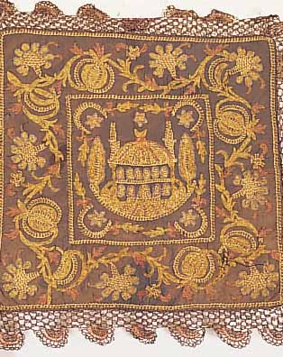 STICKEREI, ANATOLIEN, 40 X 40CM, EHZ 2 UM 1900, (SELTEN)
