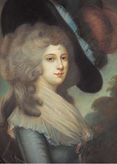UNBEK. KüNSTLER, 19.JH., QUALITäTVOLLE KOPIENACH GAINSBOROUGH, DAMENBILDNIS. PASTELL, OVAL72 X 57 CM, UNTER GLAS GER.