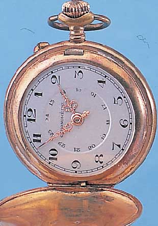 HERRENTASCHENUHR SAVONETTE, SCHWEIZ UM 1910, MESSING, VERS. BLATT BEZ. CHRONOMETRE, ROSKOPFTYP. WERKAUFBAU M. GROßEM FEDERH., ...