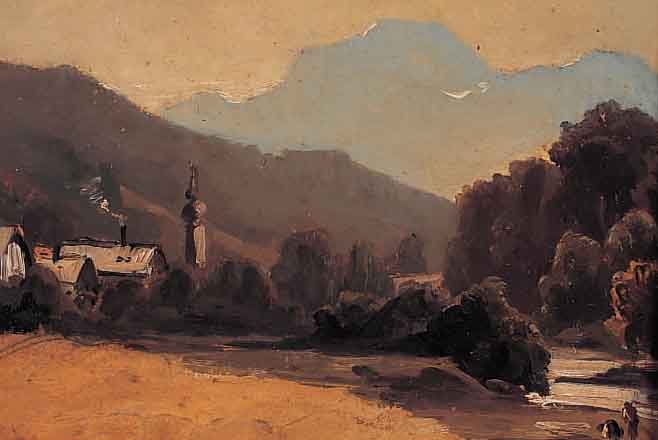 SEIDEL, AUGUST, GEB. 1820 MüNCHEN, SCHüLER DER MüNCHENER AKADEMIE, WERKE IN MEHREREN MUSEEN, HIER: IN DER RAMSAU, ÖL/MALKARTON, LI. U. ...