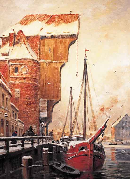 BIELEFELD, BRUNO, 1879 BLUMENAU-1973 BERLIN, DANZIG IM WINTER, ÖL/LWD, KLEINERE RESTAURA- TIONEN, RE. U. SIGN., CA. 80 X 60 CM, R.