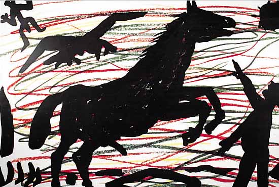 PENCK, A.R., FARBOFFSET, MITTIG UNTEN HANDSIGNIERT, CA. 59,5 X 84 CM