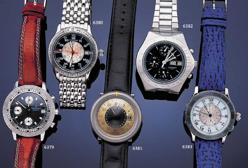 LUFTHANSA HERRENARMBANDUHR AEROTIMER 175, SCHWEIZ JANUAR 1999, TITAN, AUTOMATIK IN CHRONOMETERQUAL., ZENTRALSEK. U. DATUM, 24- STD.- ZWEITE ...