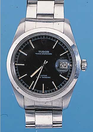 TUDOR HERRENARMBANDUHR PRINCE OYSTER-DATE, REF.-NR. 9080, SCHWEIZ UM 1970, EDELST., BODENU. KRONE GESCHR., PRINZIP ROLEX, BEI FERTIGST.WASSERD., ...