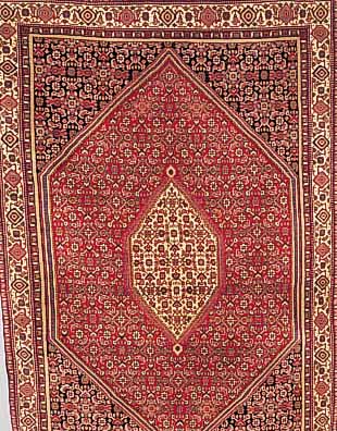 BIDJAR,PERSIEN CA 192 X 129 CM. FLOR WOLLE. EHZ 1-2-.CA 5 JAHRE.