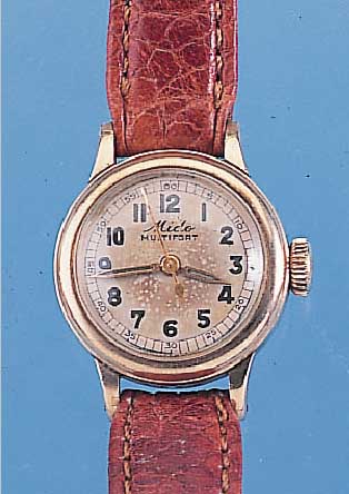MIDO DAMENARMBANDUHR MULTISTAR, REF.-NR. 1568616, SCHWEIZ UM 1955, METALL HARTVERG., EDELST.-BOD. GESCHR., ORIG.-BLATT FLECK., 17 ...