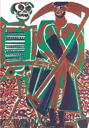GRISHABER, HAP, 1909-1981, DER TOTENTANZ VONBASEL, FOLGE AUS 40 FARBHOLZSCHNITTEN, BLATT- GR. JE CA. 49 X 41 CM