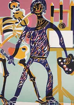 GRISHABER, HAP, 1909-1981, DER TOTENTANZ VONBASEL, FOLGE AUS 40 FARBHOLZSCHNITTEN, BLATT- GR. JE CA. 49 X 41 CM