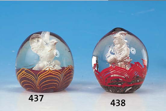 PAPERWEIGHT, BöHMEN, UM 1900 GLAS, SULVIDEINSCHMELZUNGEN, H. 8 CM