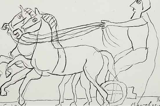 BARGHEER, EDUARD, LITHOGRAPHIE, PROBEABDRUCKZU EINEM NEUJAHRSGRUß, RE. U. HANDSIGN. UND DAT. 71, CA. 15 X 21 CM